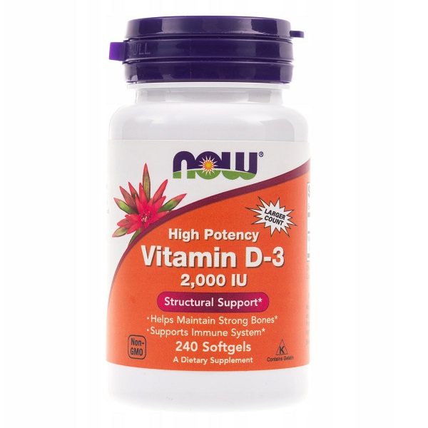 Vitamin D-3 2000IU, 240 капс Now